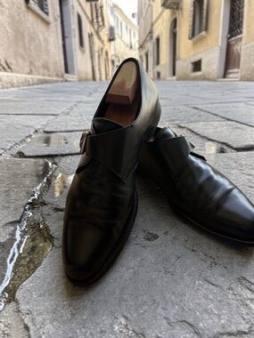 Prada Black Leather Single-Monk Strap Dress Shoe Men’s US 10/Prada 9